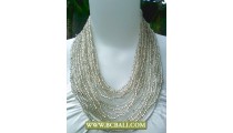 Silver Beading Multi Strand Necklace